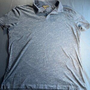 BANANA REPUBLIC men's polo shirt textured, heathered fabric blue/gray size XL